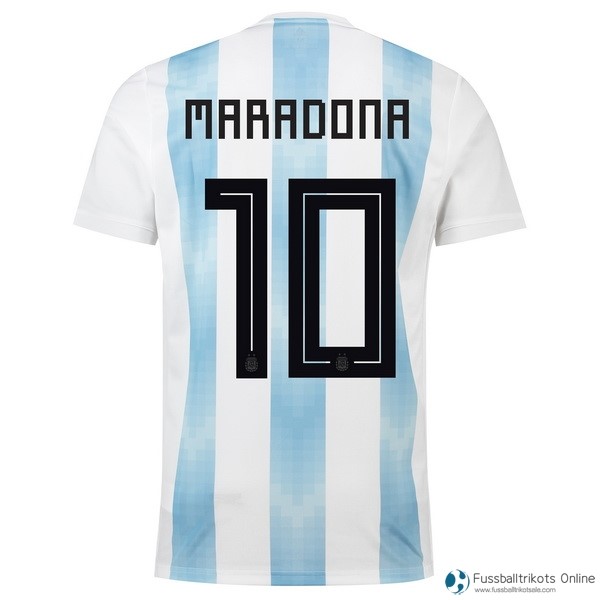 Argentinien Trikot Maradona Heim 2018 Weiß Fussballtrikots Günstig